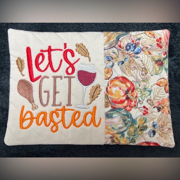 Hand Crafted Mug Rug Coaster Embroidered Cotton Fabric Padded Absorbs Liquid - Picture 1 of 5